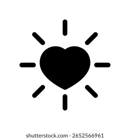 Heart Symbol with Radiating Lines Representing Love and Warm Feelings