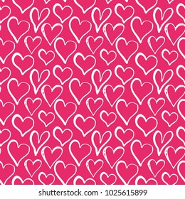 Heart symbol seamless pattern vector illustration. Hand drawn sketch doodle background. Saint Valentains Day or womens day background.