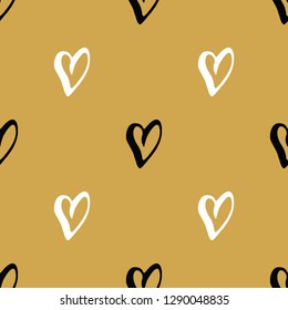 Heart symbol seamless pattern vector illustration. Hand drawn sketch doodle background. Saint Valentains Day or womens day background.