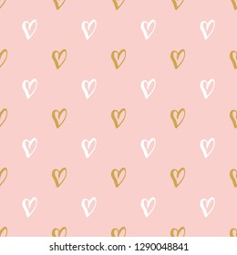 Heart symbol seamless pattern vector illustration. Hand drawn sketch doodle background. Saint Valentains Day or womens day background.