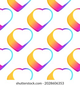 Heart symbol. Seamless repeatable pattern. Sticker for stationery. Ready for printing. Trendy graphic design element. 60s funky style. Vector EPS 10.