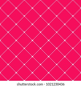 HEART SYMBOL SEAMLESS VECTOR PATTERN. SIMPLE DOTS GRID TEXTURE. CIRCLE IN SQUARE RED BACKGROUND