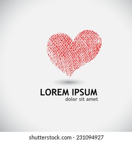 Heart symbol shading. Vector