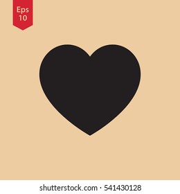 Heart Symbol. Simple Flat Icon. Sign In Vector Illustration