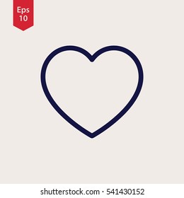 Heart Symbol. Simple Flat Icon. Sign In Vector Illustration