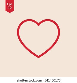 Heart Symbol. Simple Flat Icon. Sign In Vector Illustration