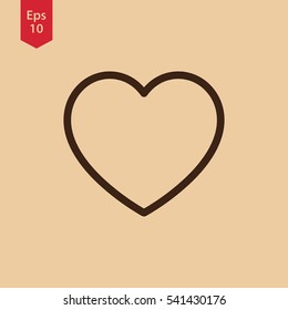 Heart Symbol. Simple Flat Icon. Sign In Vector Illustration