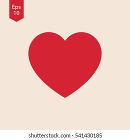 Heart Symbol. Simple Flat Icon. Sign In Vector Illustration