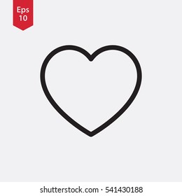 Heart Symbol. Simple Flat Icon. Sign In Vector Illustration