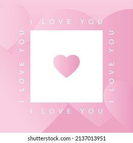 Heart symbol
and a soft pink color. Vector Illustration