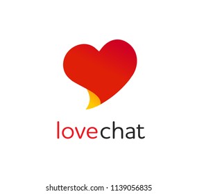 Heart Symbol Speech Bubble. Love chat. Bubble cloud. Mobile app application.