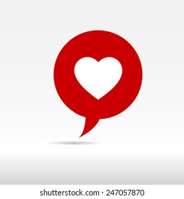 Heart Symbol Speech Bubble vector Illustration