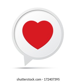 Heart Symbol Speech Bubble.Illustration eps10
