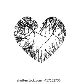 heart symbol of tree branches. Vector