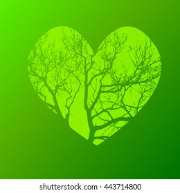 heart symbol of tree branches. Vector
