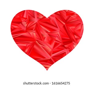 Heart symbol from triangles vector illustration. Saint Valentains Day or womens day shape.
