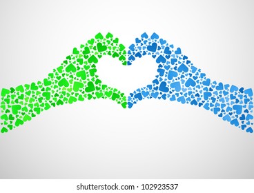 Heart symbol of two hands