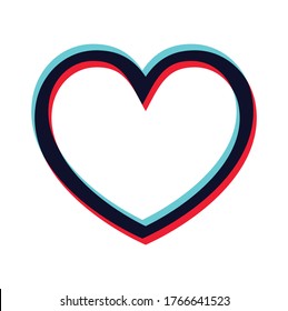Heart symbol with two multiple layers. Love and affection logo.