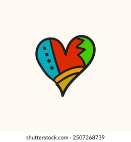 Heart symbol, valentine, romance. colorful abstract, icon vector illustration