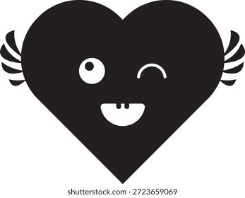 Gráfico del Vector del símbolo del corazón para la ilustración romántica del día de San Valentín de Cupido y el diseño de saludo.	