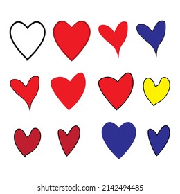 heart symbol vector icon set. Design elements for Valentine's day.