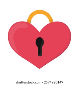 Heart Symbol Vector Illustration - Heart Padlock
