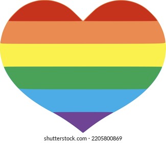 Heart symbol vector with LGBTQ colours made for inclusion theme