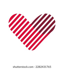Heart symbol with white lines on a white background.