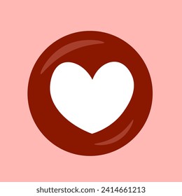 The heart symbol is white on a red circular background
