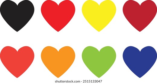 heart symbol and wings different types vector art
