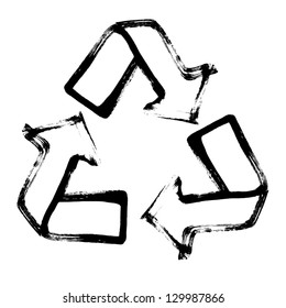 Heart symbol (written by dry brush). Vector.
