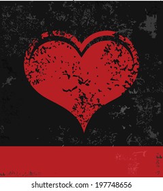 Heart symbol,grunge vector