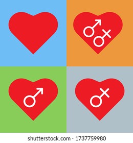 
A heart. Symbols of gender - man and woman.