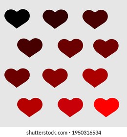 Heart symbols isolateds on a white background.Vector illustration.