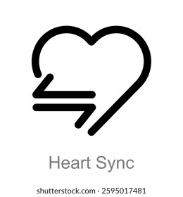 Heart Sync and love icon concept