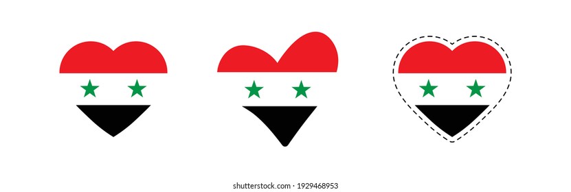 Herzensflagge in Syrien. Einfache Vektorflagge in Syrien