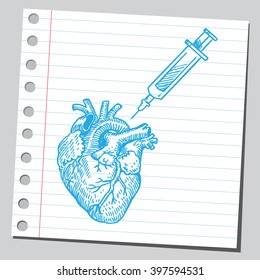 Heart and syringe