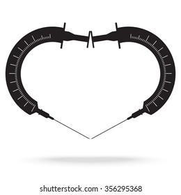 Heart syringe, Eps10 vector format
