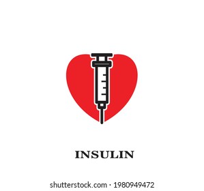 Heart and Syringe icon vector logo template