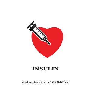 Heart and Syringe icon vector logo template