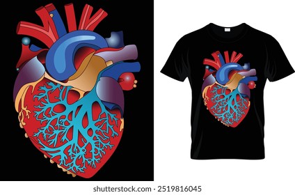 Heart t shirt design and templates