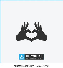 heart tag icon. Simple filled heart tag icon. On white background.