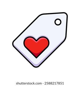 Heart and Tag Symbol Icon, Representing Love, Affection, and Gift Giving