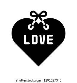 Heart tag vector, Valentine and love related solid style icon