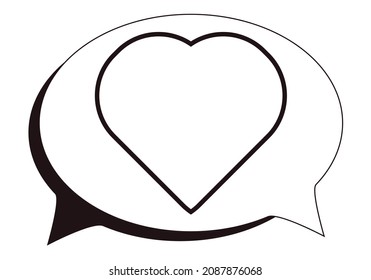 Heart talking speech bubble icon.
