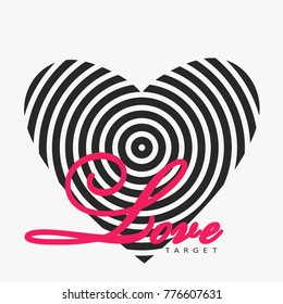 Heart target abstract concept. Happy Valentine's Day. Vector illustration