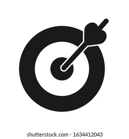 Heart target aim with arrow vector icon.