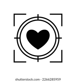 Heart Target icon design. isolated on white background. vector illustration