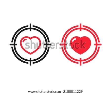 Heart target icon. Illustration vector
