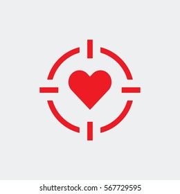 Heart target icon vector